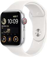 Apple Apple Watch SE 2022 Cell 44mm Silver Aluminiun Case/White Sport Band ITA MNQ23TY/A